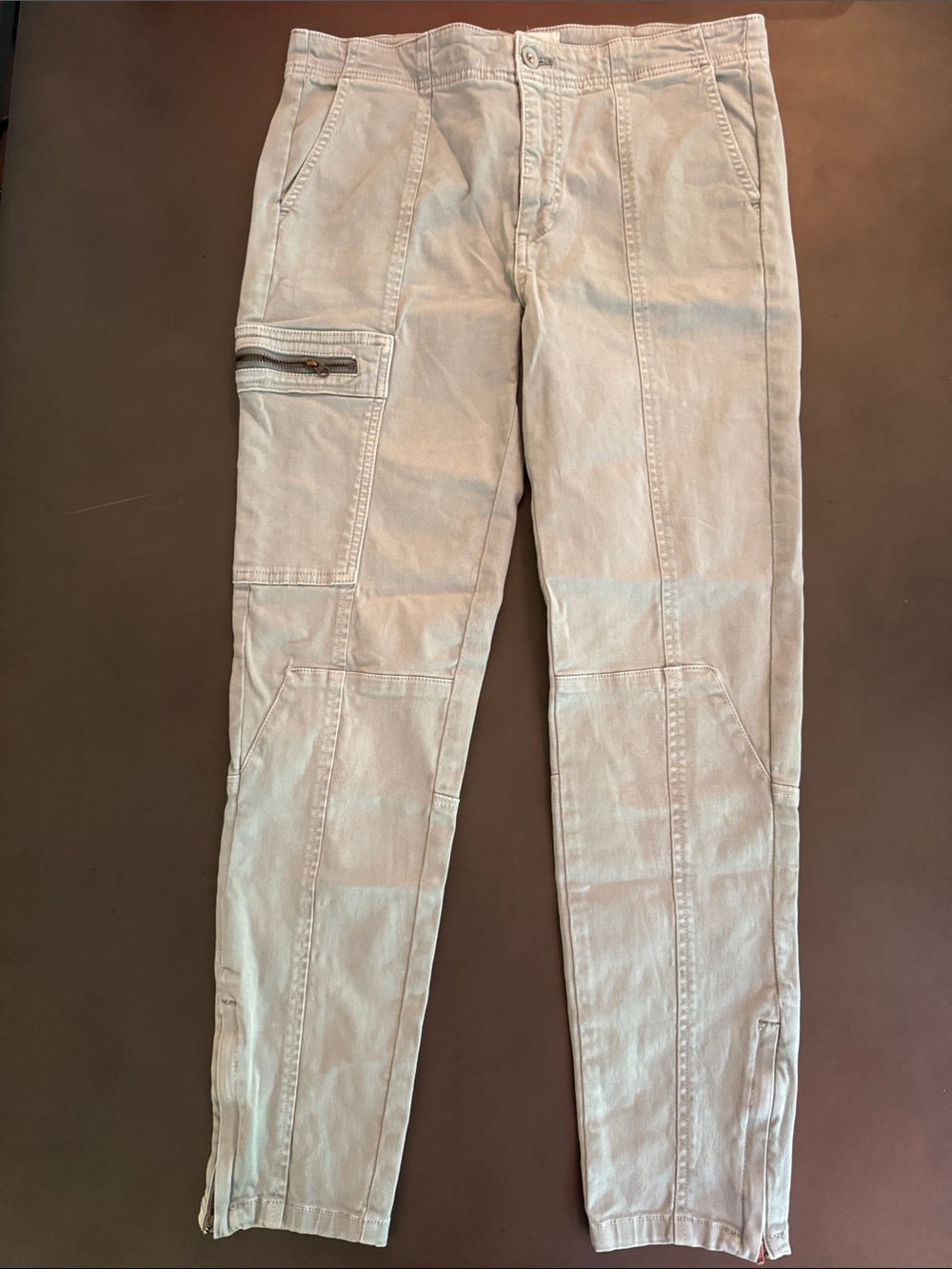 Anthropologie Light Beige Skinny Cargo Jeans